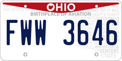 OH license plate FWW3646