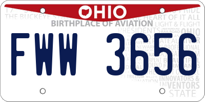 OH license plate FWW3656