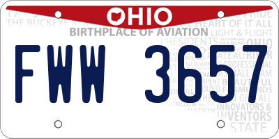 OH license plate FWW3657