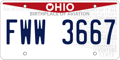 OH license plate FWW3667