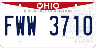 OH license plate FWW3710