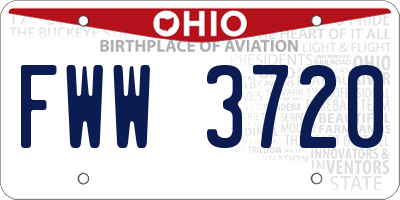 OH license plate FWW3720