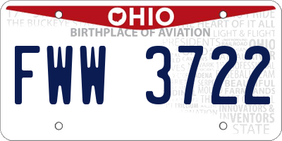 OH license plate FWW3722