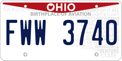 OH license plate FWW3740