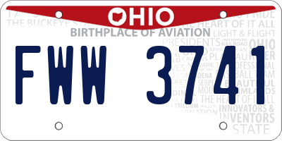 OH license plate FWW3741