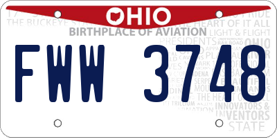 OH license plate FWW3748