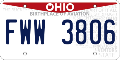 OH license plate FWW3806