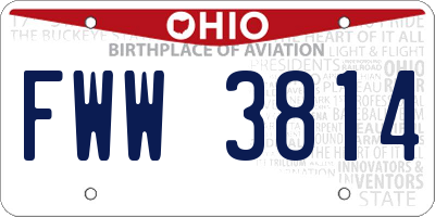OH license plate FWW3814
