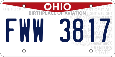 OH license plate FWW3817