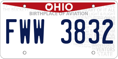 OH license plate FWW3832