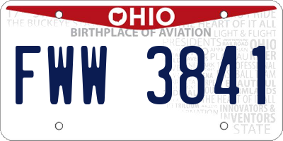 OH license plate FWW3841