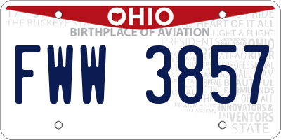 OH license plate FWW3857