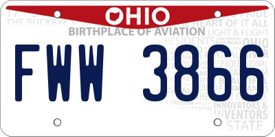 OH license plate FWW3866