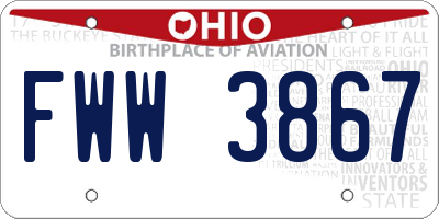 OH license plate FWW3867