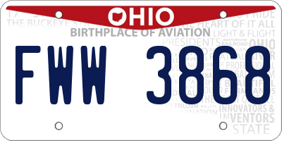 OH license plate FWW3868