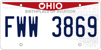 OH license plate FWW3869