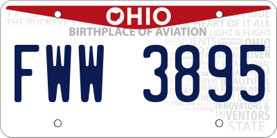 OH license plate FWW3895