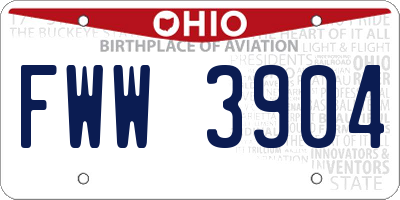 OH license plate FWW3904