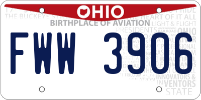 OH license plate FWW3906