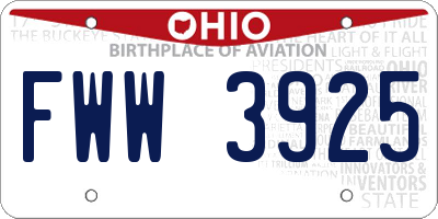 OH license plate FWW3925