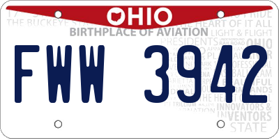 OH license plate FWW3942
