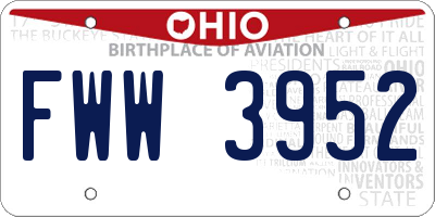 OH license plate FWW3952