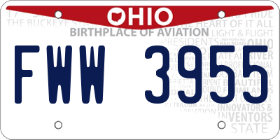 OH license plate FWW3955