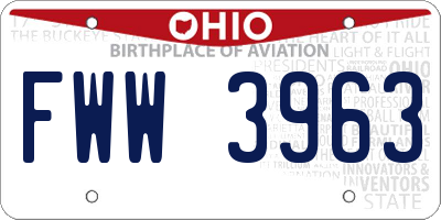OH license plate FWW3963