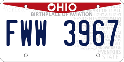 OH license plate FWW3967
