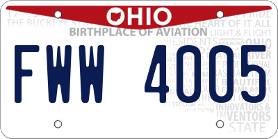 OH license plate FWW4005