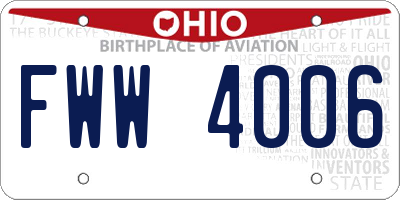 OH license plate FWW4006