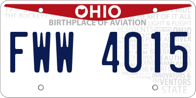 OH license plate FWW4015