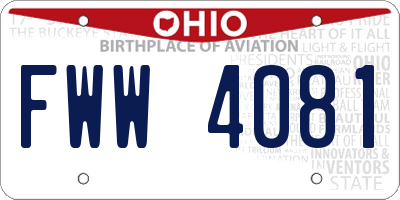 OH license plate FWW4081