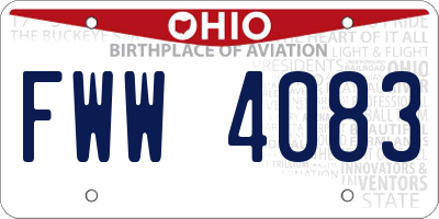 OH license plate FWW4083