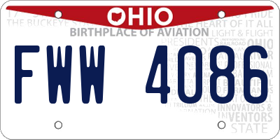 OH license plate FWW4086