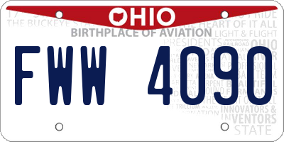 OH license plate FWW4090