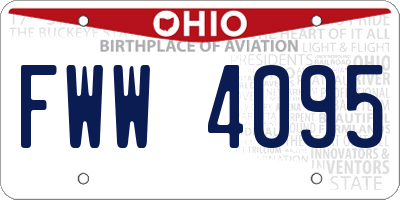 OH license plate FWW4095