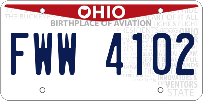 OH license plate FWW4102