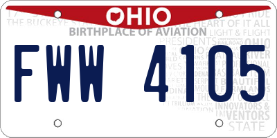 OH license plate FWW4105