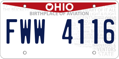 OH license plate FWW4116