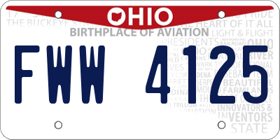 OH license plate FWW4125