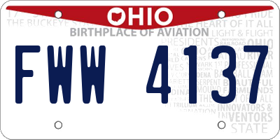 OH license plate FWW4137