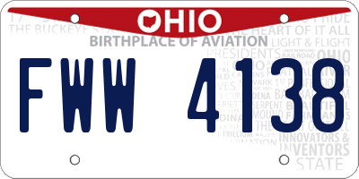 OH license plate FWW4138