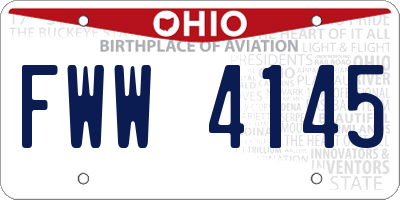 OH license plate FWW4145