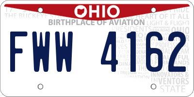 OH license plate FWW4162