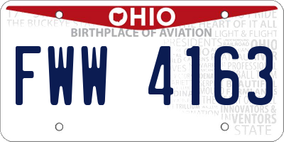 OH license plate FWW4163