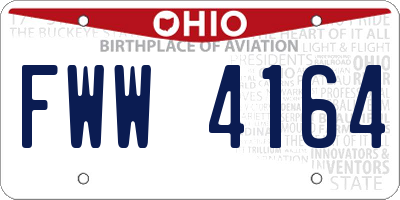 OH license plate FWW4164