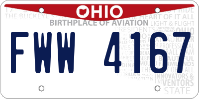 OH license plate FWW4167