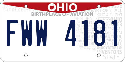 OH license plate FWW4181