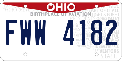 OH license plate FWW4182